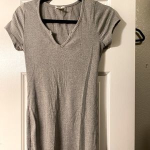 Grey ribbed dress